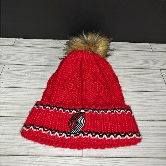 Portland Trail Blazers Cuff Beanie Hat Cap Girl One Size Red NBA Basketball - Picture 1 of 7